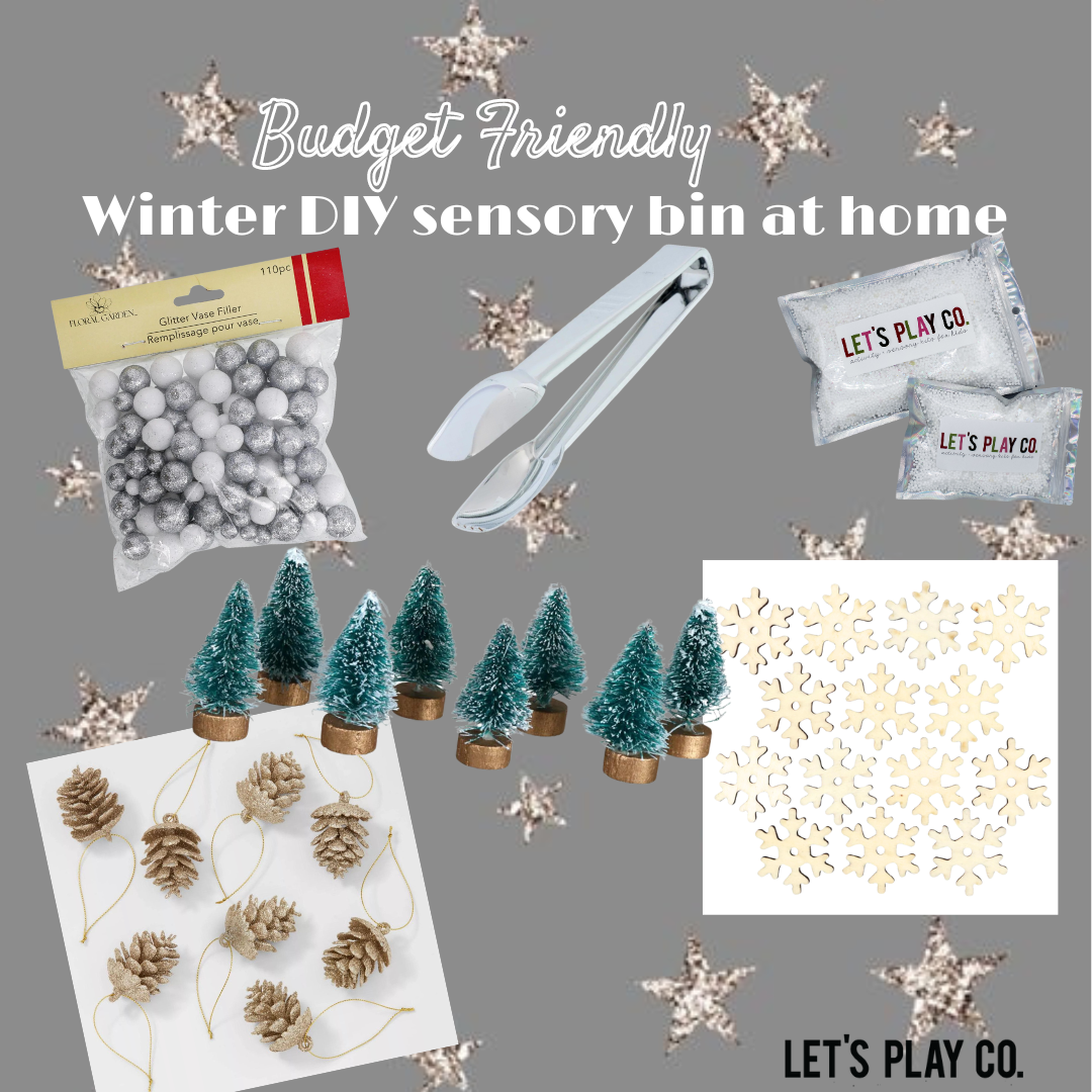 Budget friendly DIY sensory bin for winter